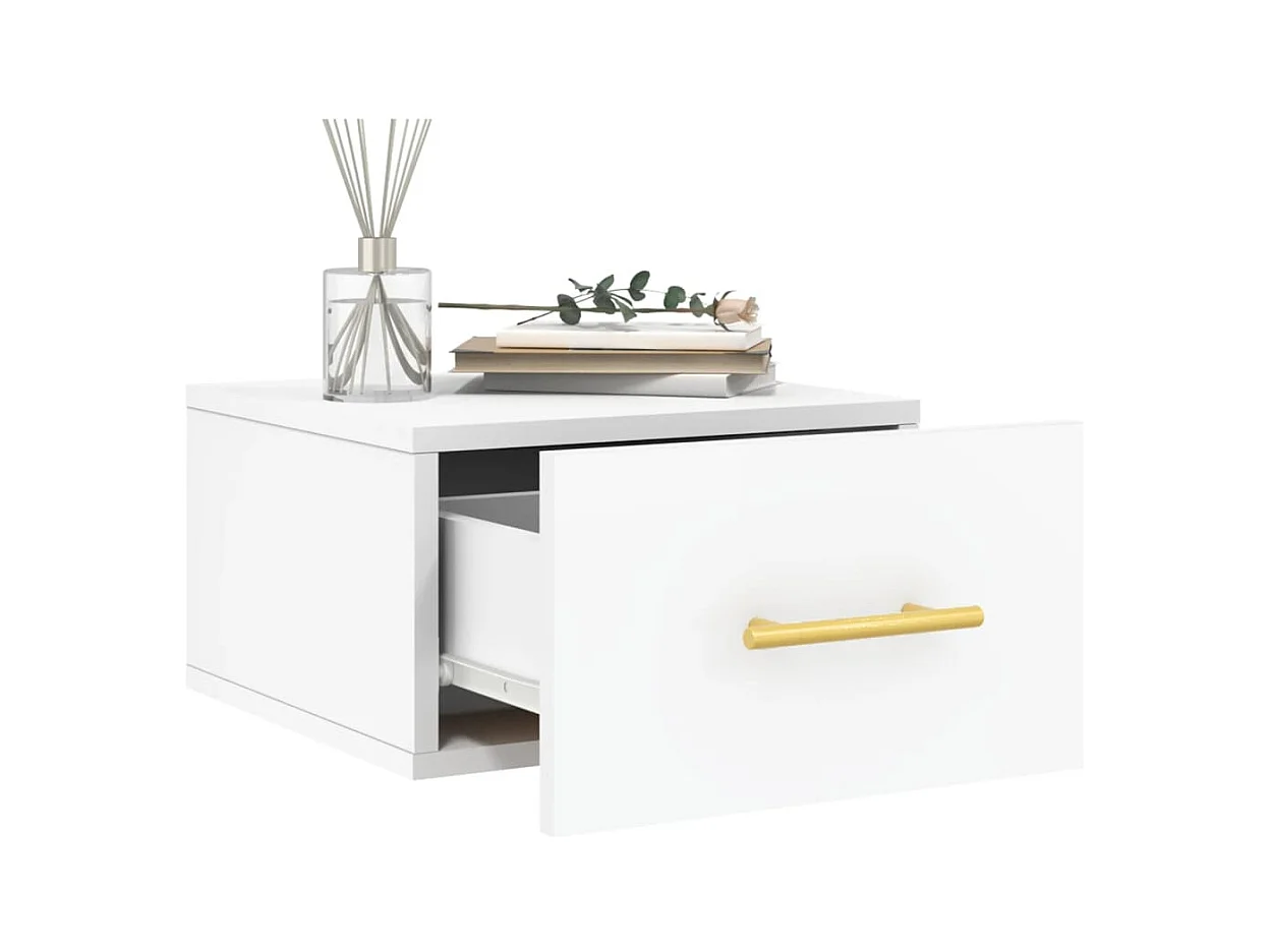 Nylo  Tables de chevet murales 2 pcs blanc 35x35x20 cm