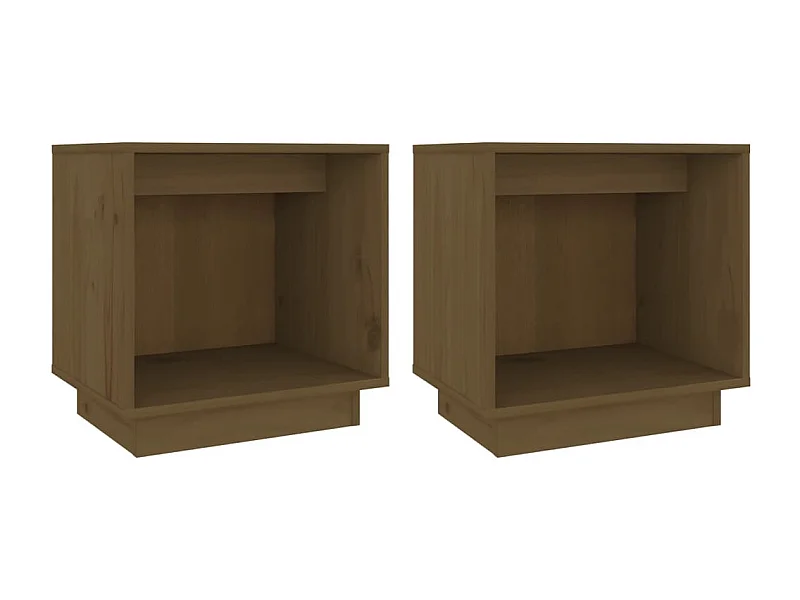 Kani  Tables de chevet 2pcs Marron miel 40x30x40cm Bois de pin solide
