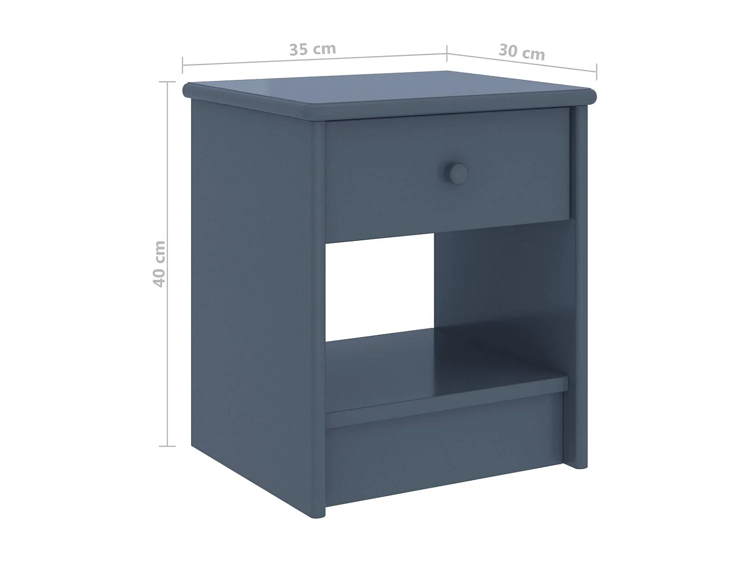 Jeliana  Table de chevet Gris clair 35x30x40 cm Bois de pin massif