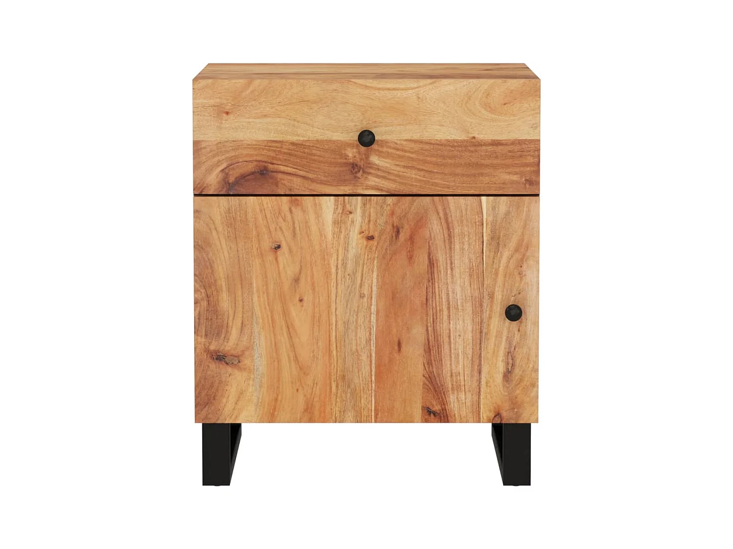 Runar  Table de chevet 50x33x60cm Bois d'acacia solide et d'ingénierie