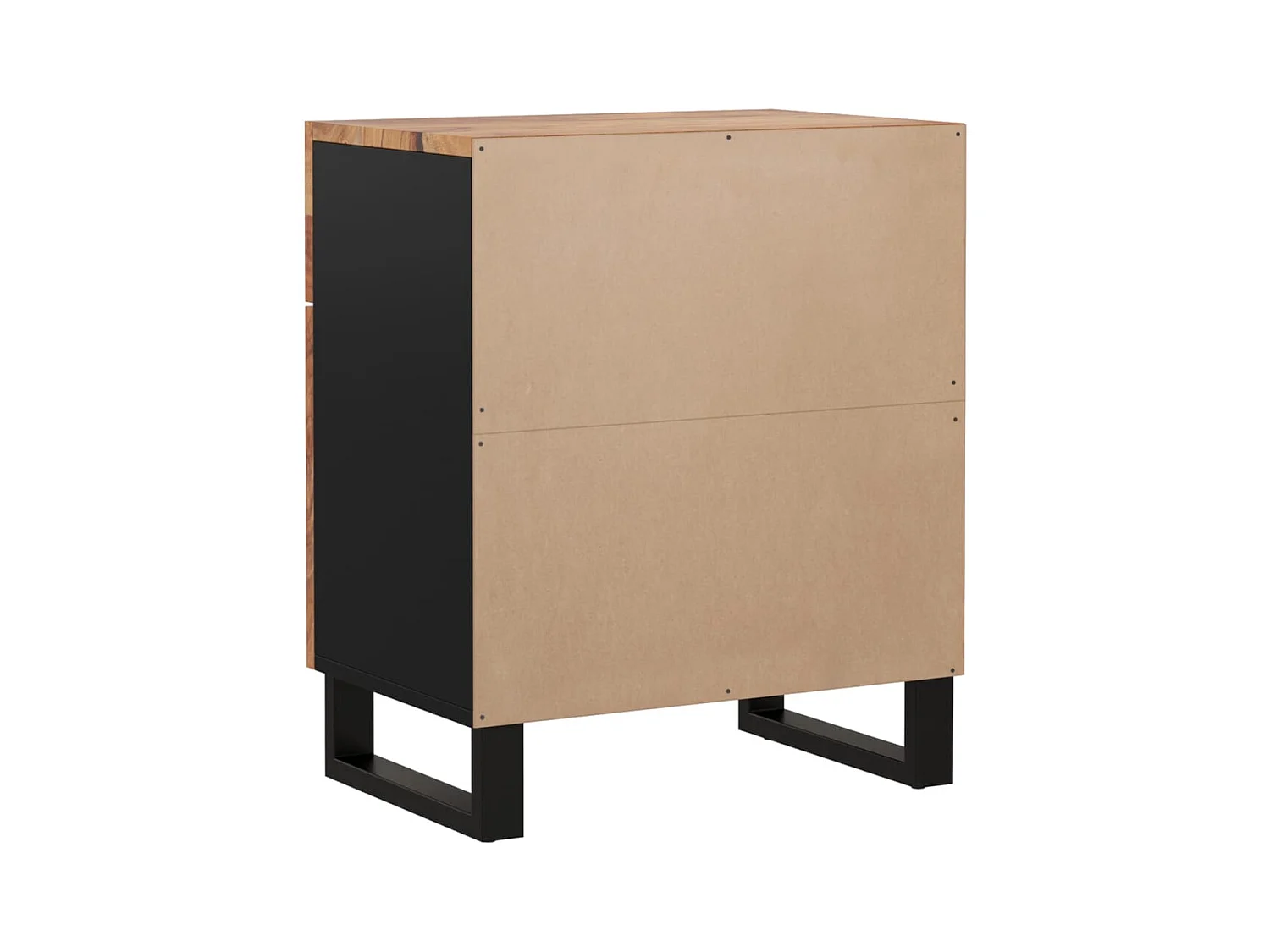 Runar  Table de chevet 50x33x60cm Bois d'acacia solide et d'ingénierie