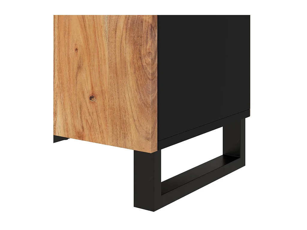 Runar  Table de chevet 50x33x60cm Bois d'acacia solide et d'ingénierie