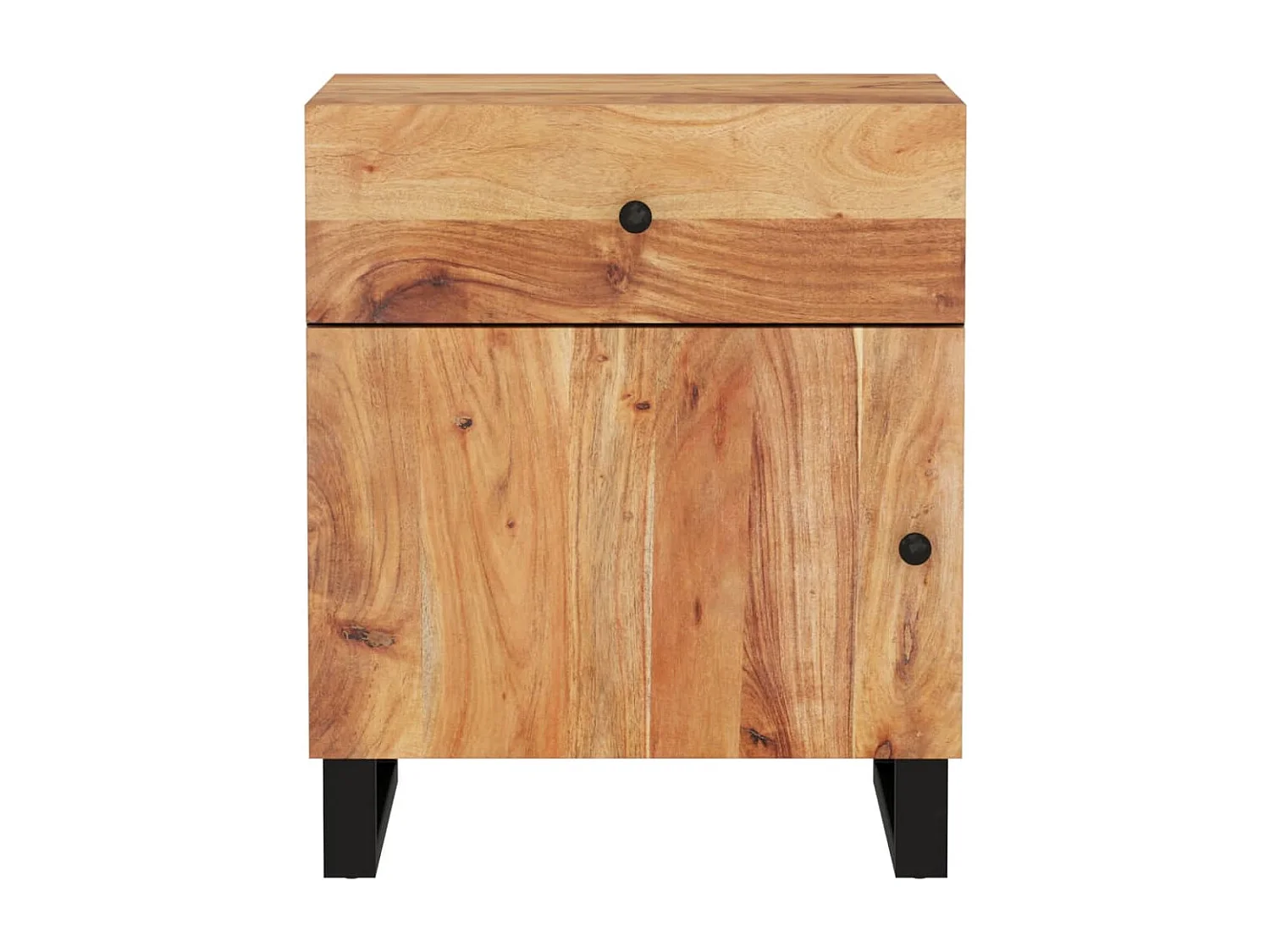 Runar  Table de chevet 50x33x60cm Bois d'acacia solide et d'ingénierie