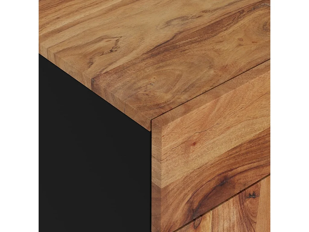 Runar  Table de chevet 50x33x60cm Bois d'acacia solide et d'ingénierie