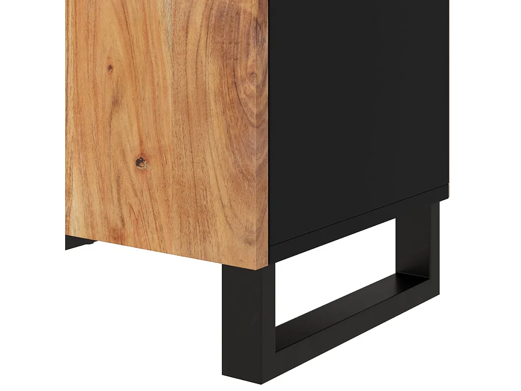 Runar  Table de chevet 50x33x60cm Bois d'acacia solide et d'ingénierie