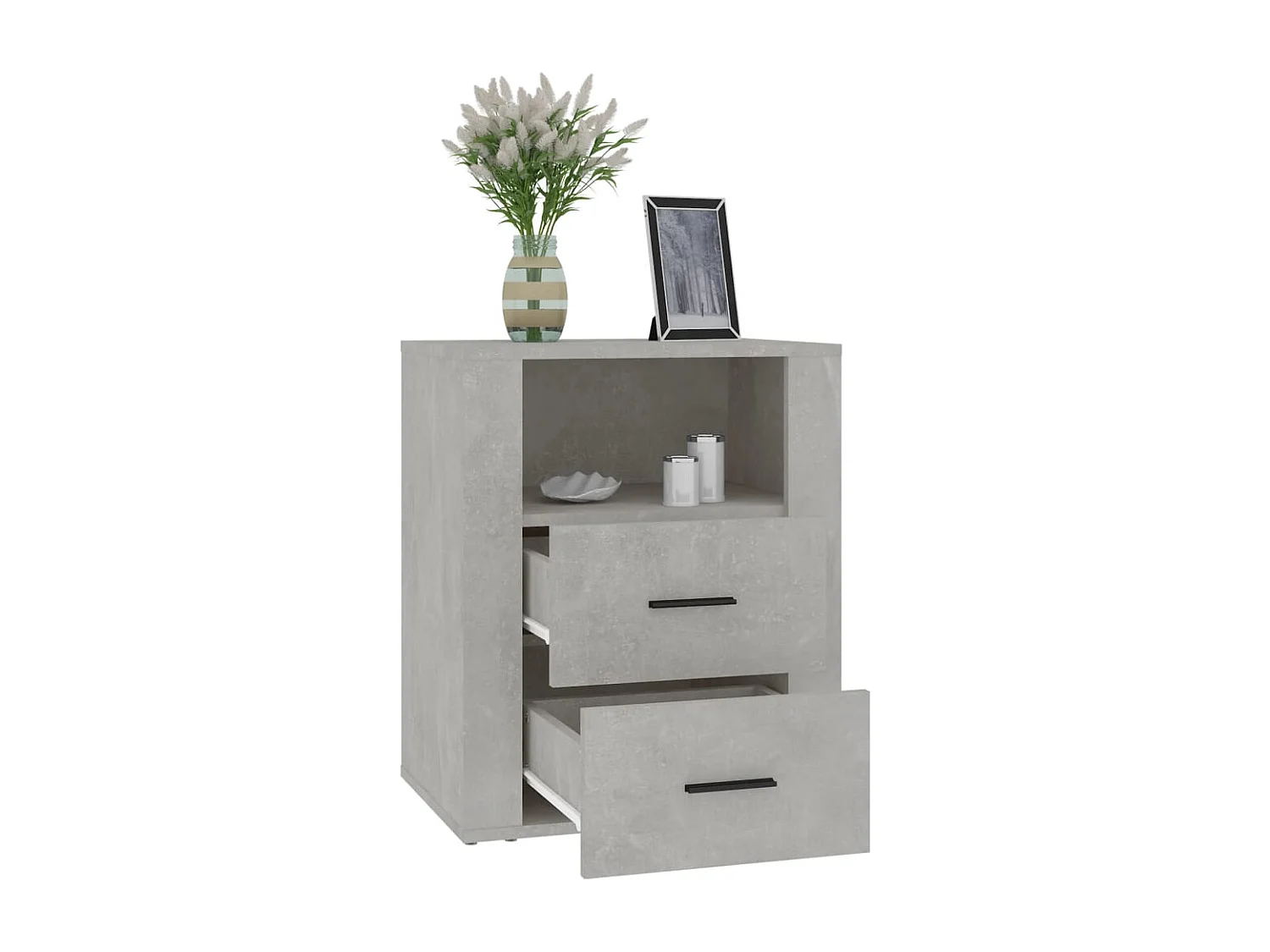 Josephine-Claire  Table de chevet Gris béton 50x36x60 cm Bois d'ingénierie