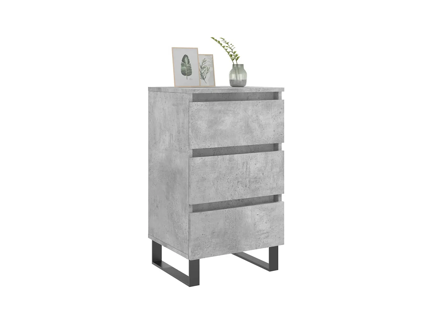 Boxtel  Tables de chevet 2 pcs gris béton 40x35x69 cm bois d’ingénierie