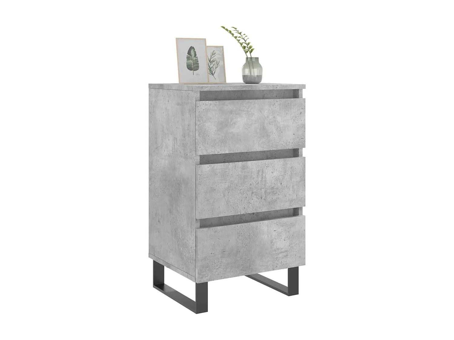 Boxtel  Tables de chevet 2 pcs gris béton 40x35x69 cm bois d’ingénierie