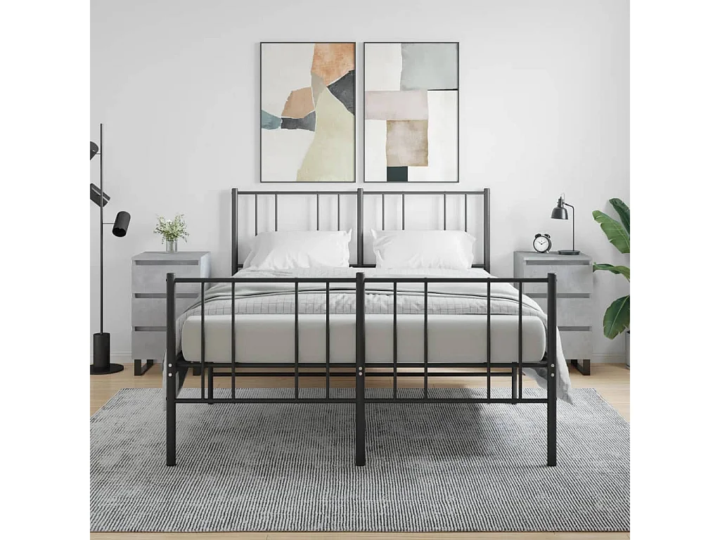 Boxtel  Tables de chevet 2 pcs gris béton 40x35x69 cm bois d’ingénierie