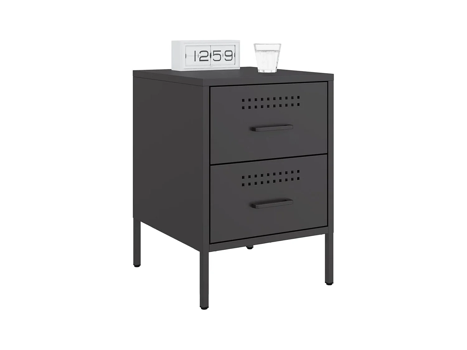 Lucille  Table de chevet noir 36x39x50,5 cm acier