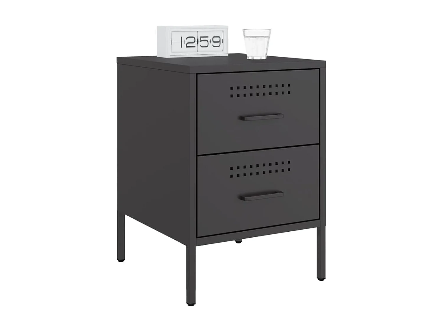 Lucille  Table de chevet noir 36x39x50,5 cm acier