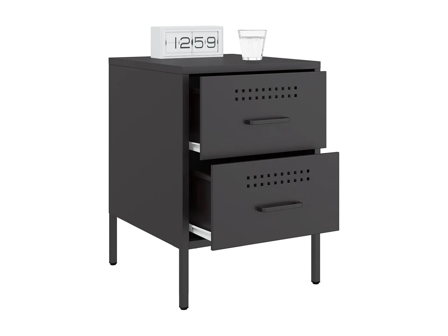 Lucille  Table de chevet noir 36x39x50,5 cm acier
