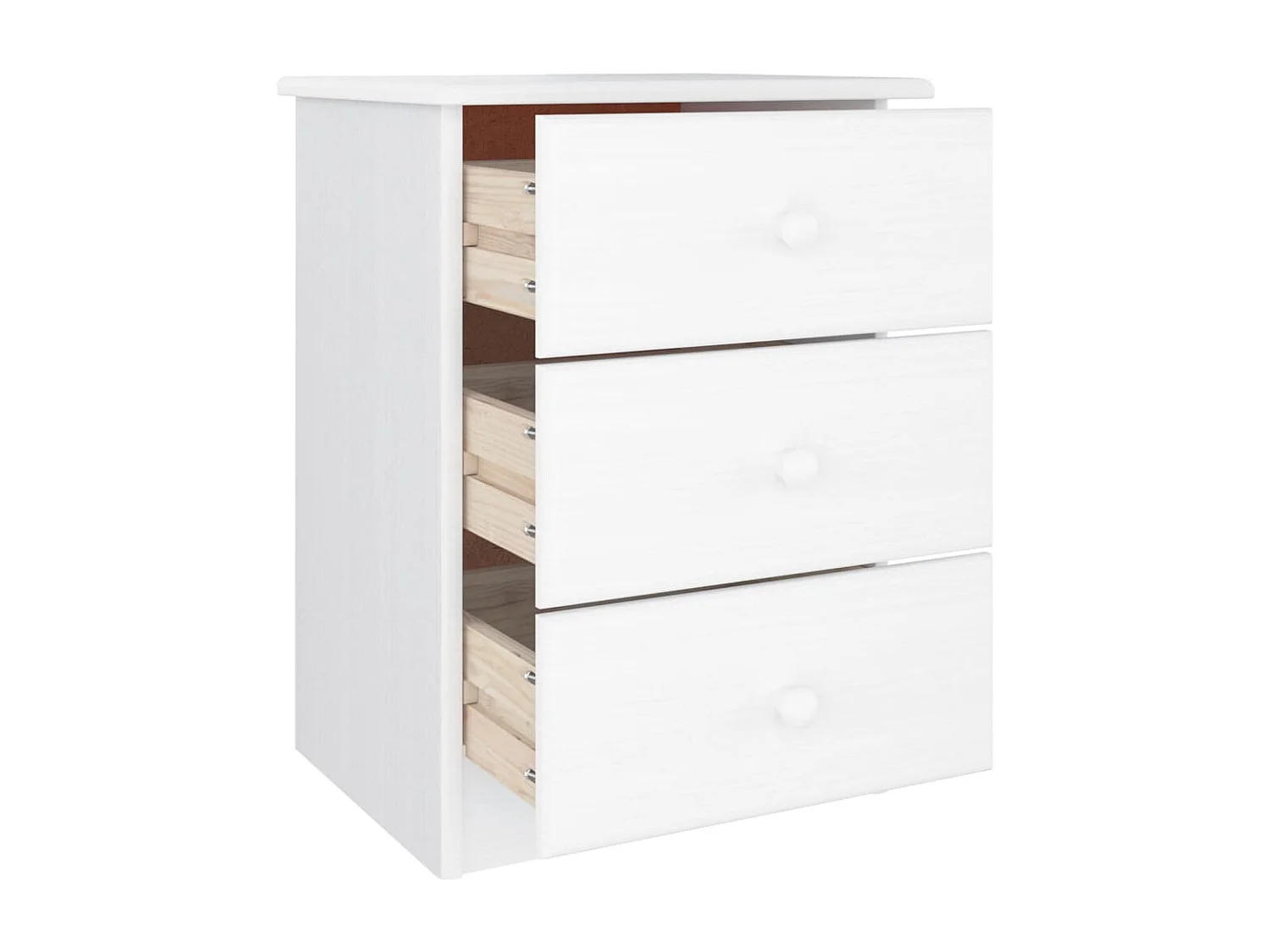 Giulia  Table de chevet ALTA blanc 41x35x55,5 cm bois de pin massif