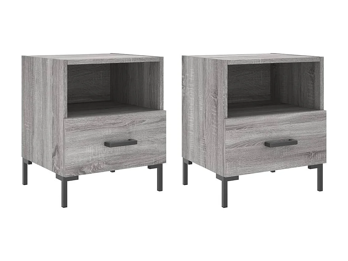 Paul-Henri  Tables de chevet 2 pcs sonoma gris 40x35x47,5 cm