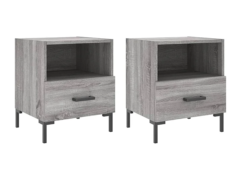 Paul-Henri  Tables de chevet 2 pcs sonoma gris 40x35x47,5 cm