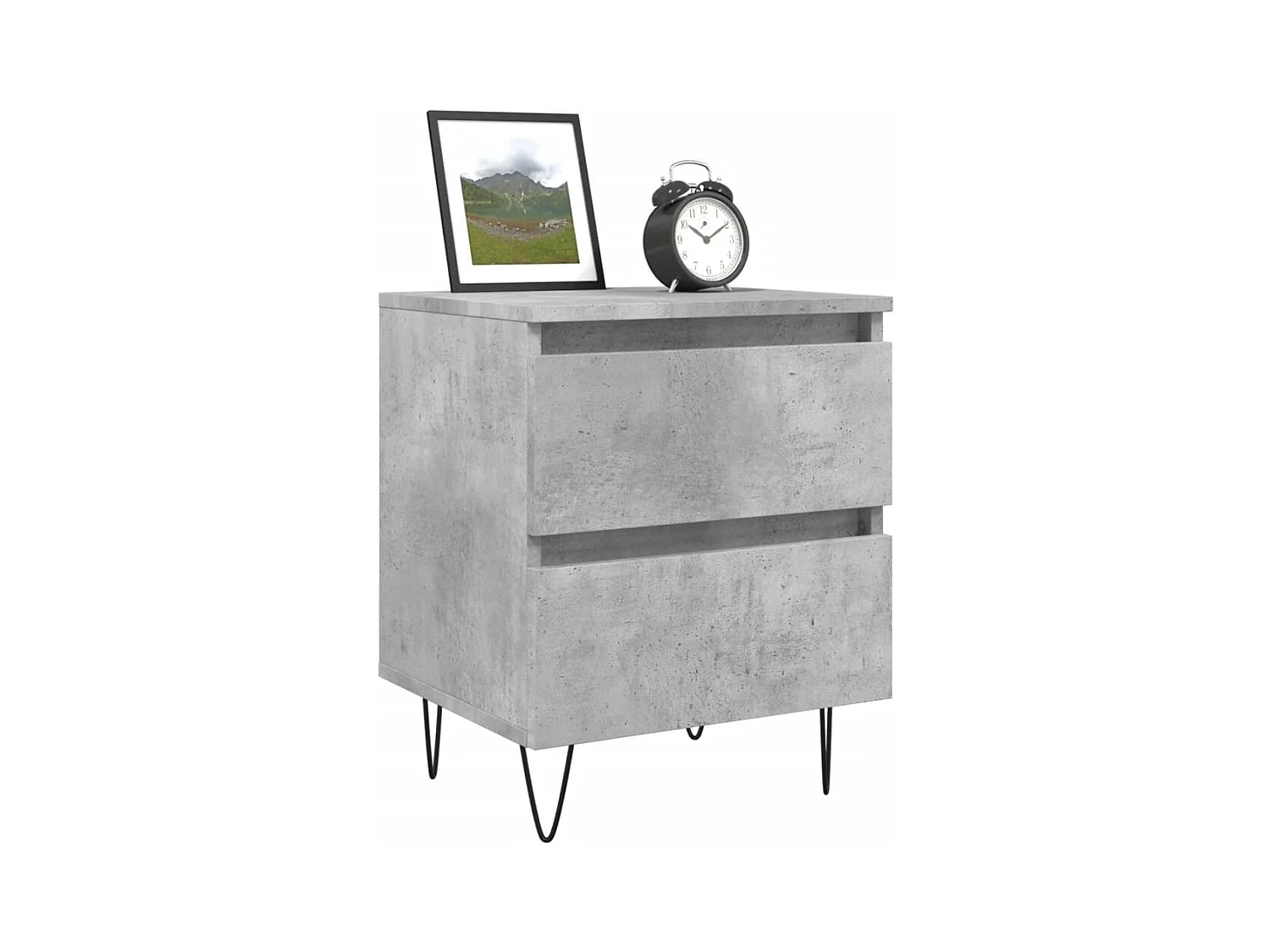 Charlie Cole  Tables de chevet 2 pcs gris béton 40x35x50 cm bois d’ingénierie