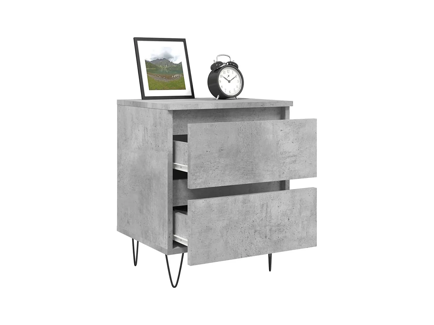 Charlie Cole  Tables de chevet 2 pcs gris béton 40x35x50 cm bois d’ingénierie