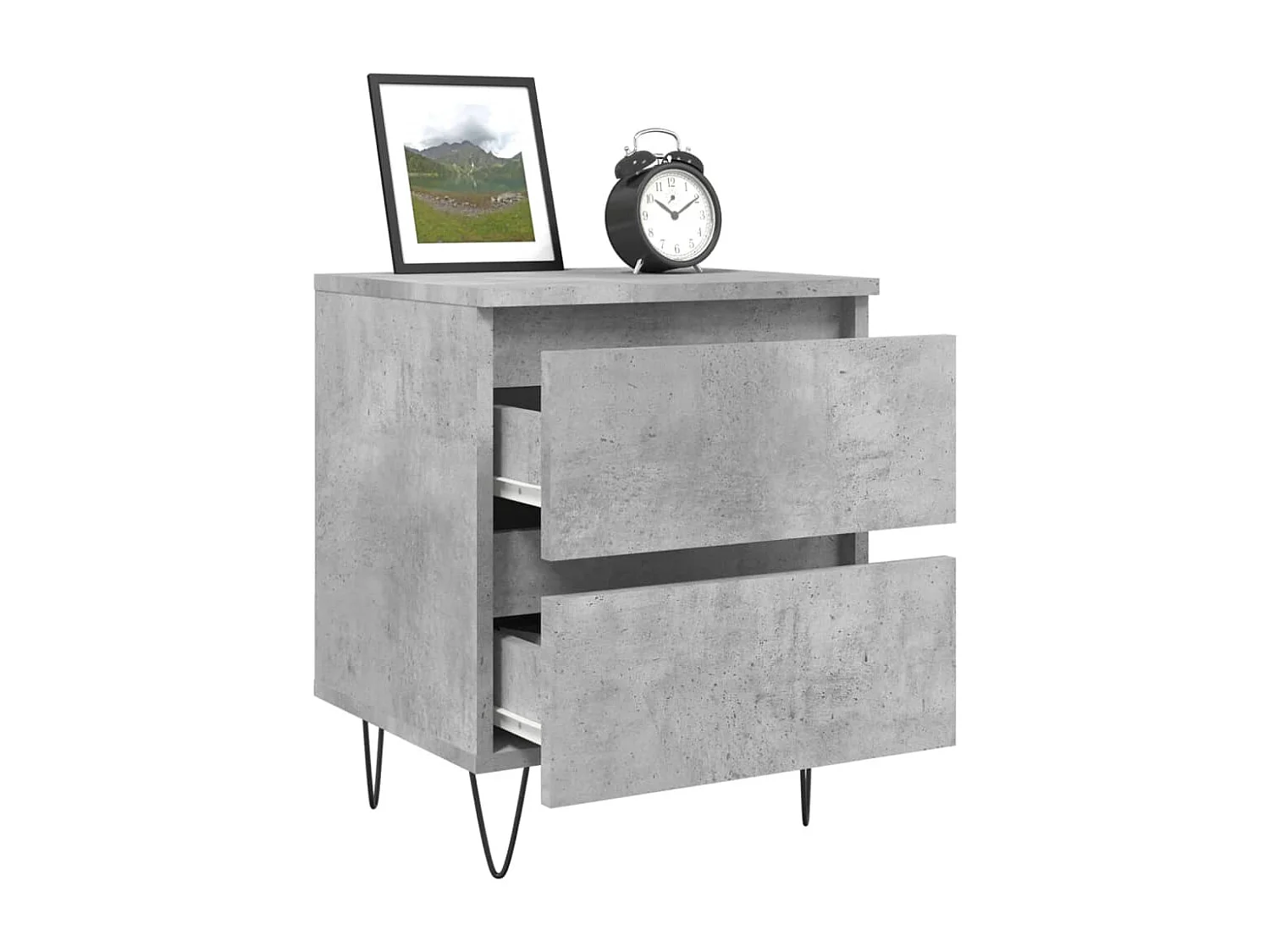 Charlie Cole  Tables de chevet 2 pcs gris béton 40x35x50 cm bois d’ingénierie