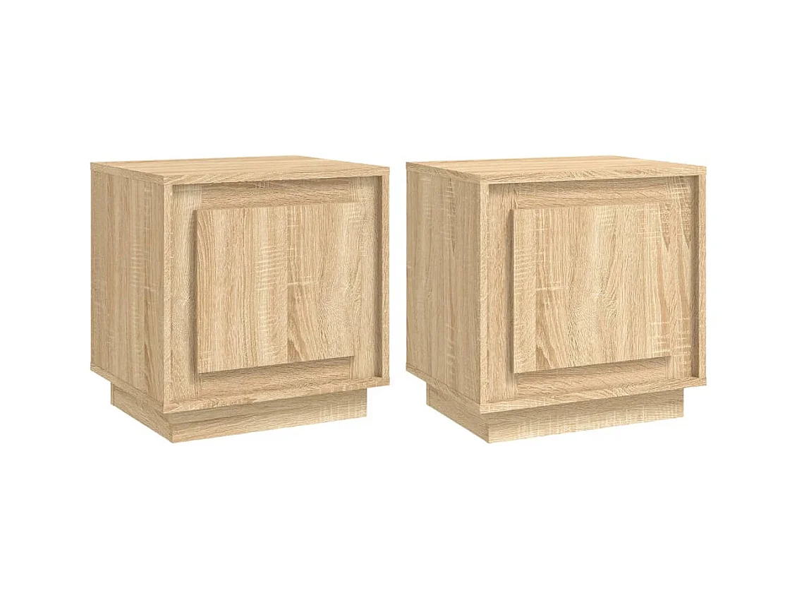 Jordy  Tables de chevet 2pcs chêne sonoma 44x35x45cm bois d'ingénierie