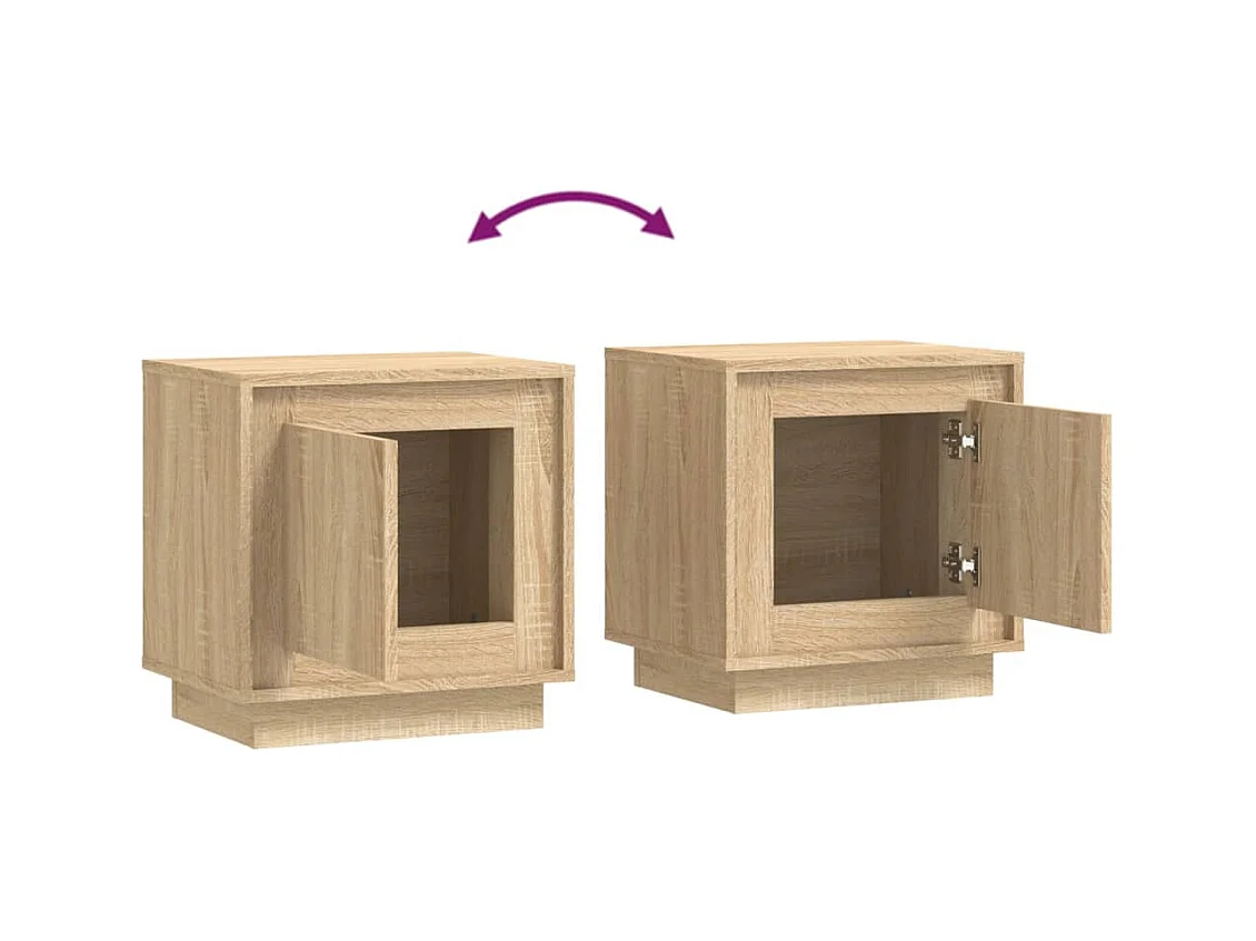 Jordy  Tables de chevet 2pcs chêne sonoma 44x35x45cm bois d'ingénierie
