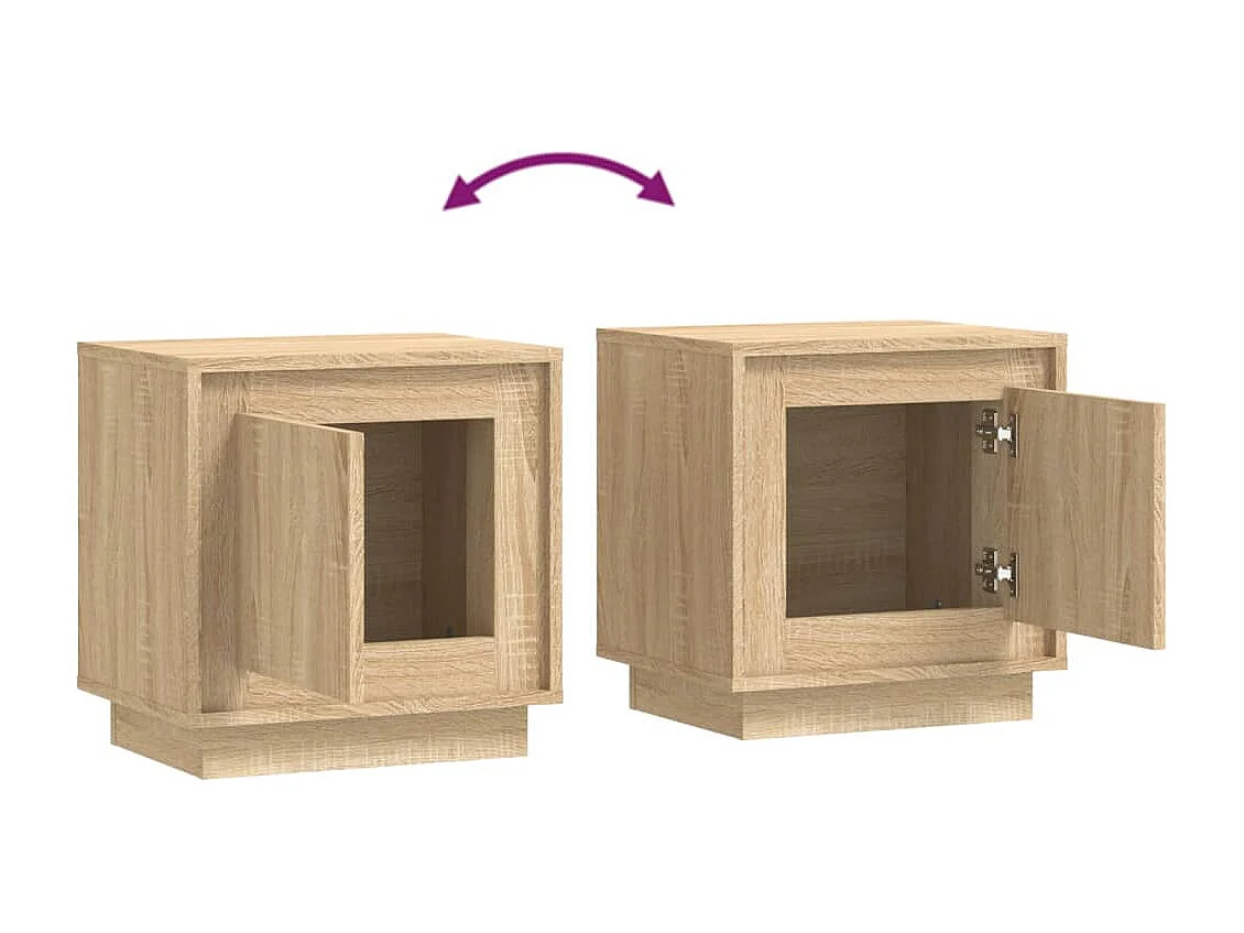 Jordy  Tables de chevet 2pcs chêne sonoma 44x35x45cm bois d'ingénierie