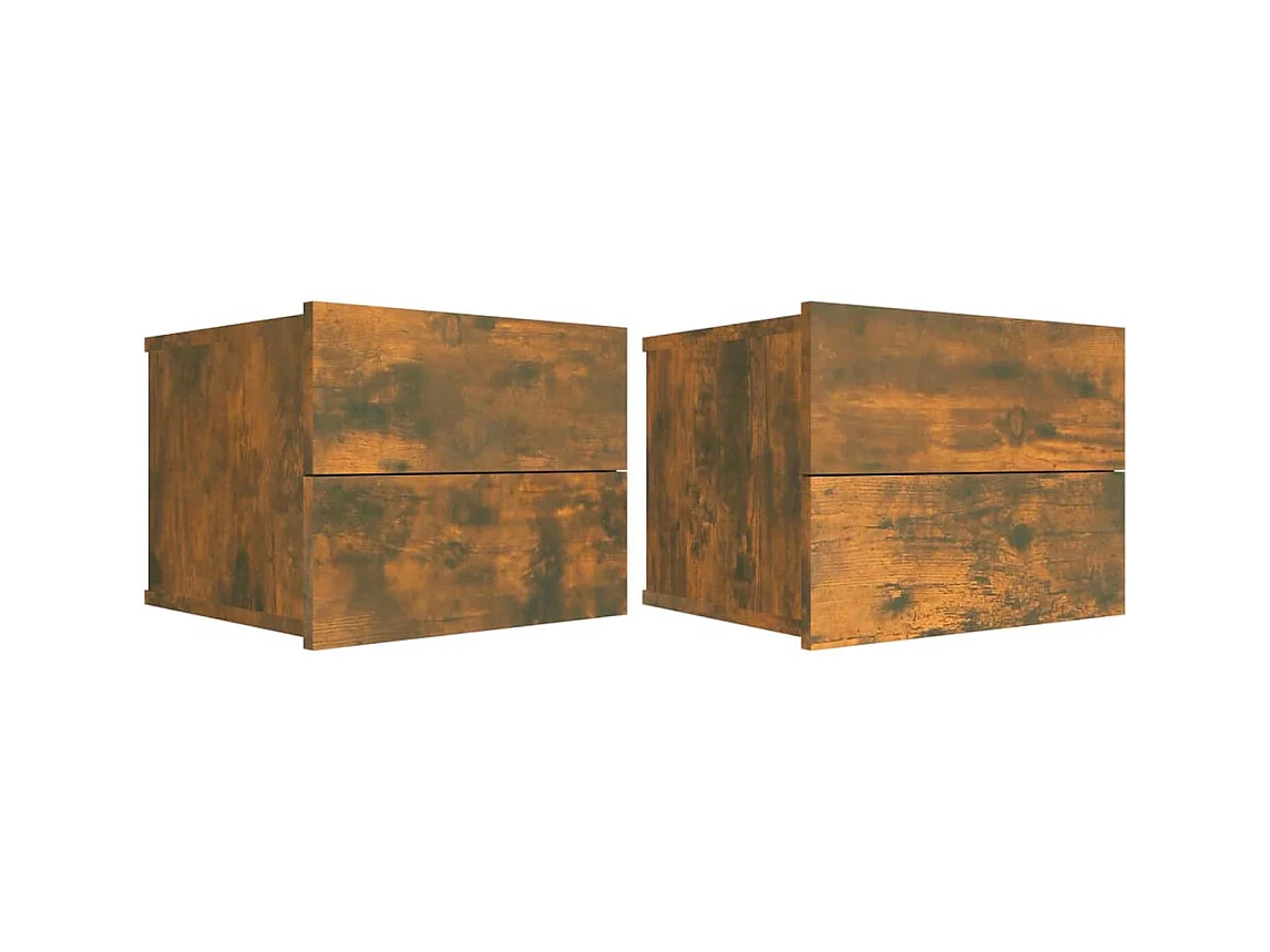 Ylöjärvi  Tables de chevet 2 pcs Chêne fumé 40x30x30 cm Bois d'ingénierie