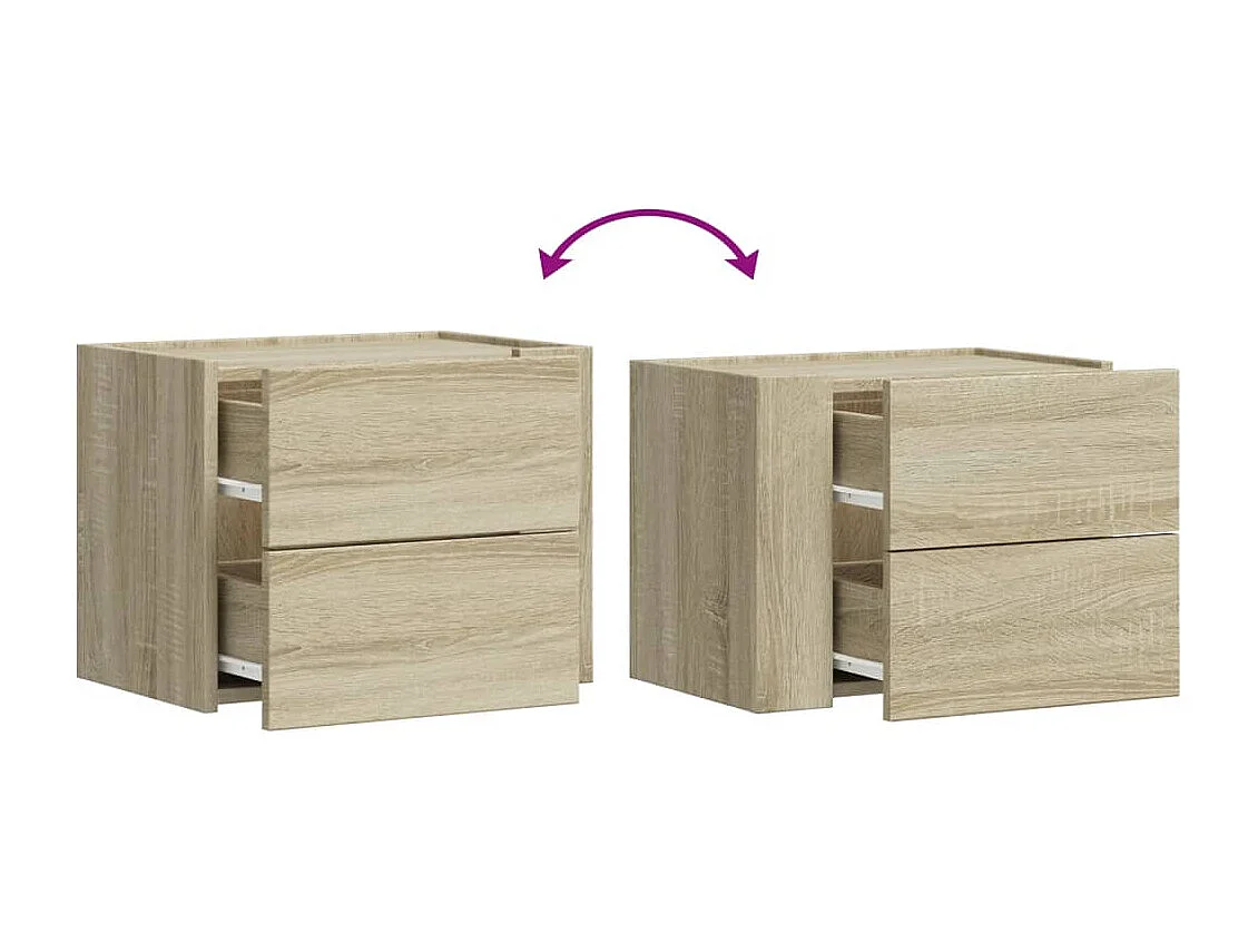 Dayton  Table de chevet murale chêne sonoma 45x30x35 cm