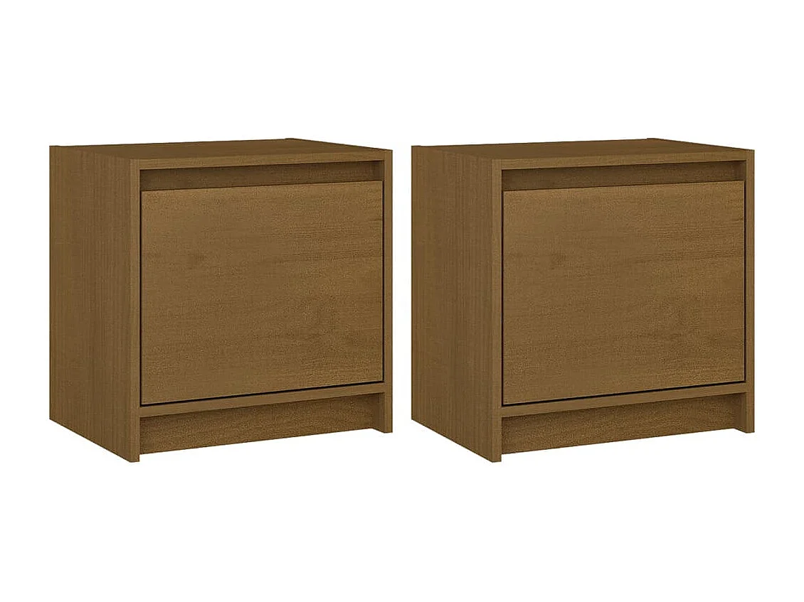 Assaria  Tables de chevet 2 pcs Marron miel 40x30,5x40 cm Bois de pin