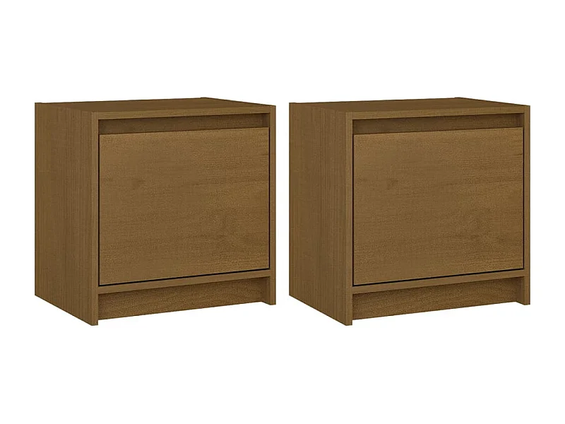 Assaria  Nachtkastjes 2 st 40x30,5x40 cm massief grenenhout honingbruin