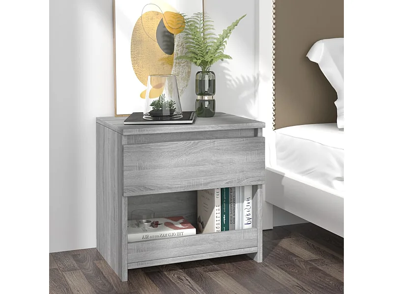 Elle  Tables de chevet 2 pcs Sonoma gris 40x30x39cm Bois d'ingénierie