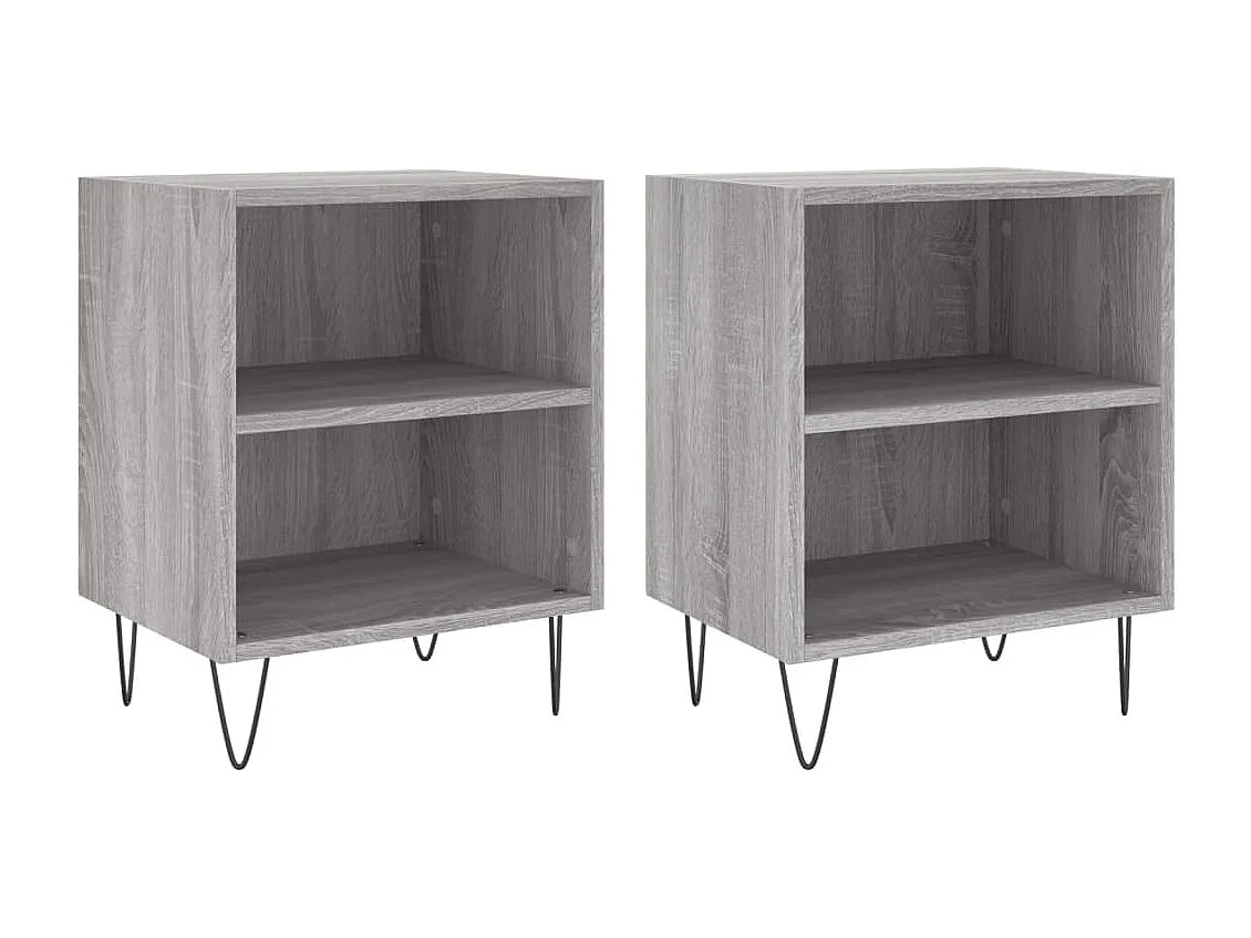 Urond  Tables de chevet 2 pcs sonoma gris 40x30x50cm bois d'ingénierie