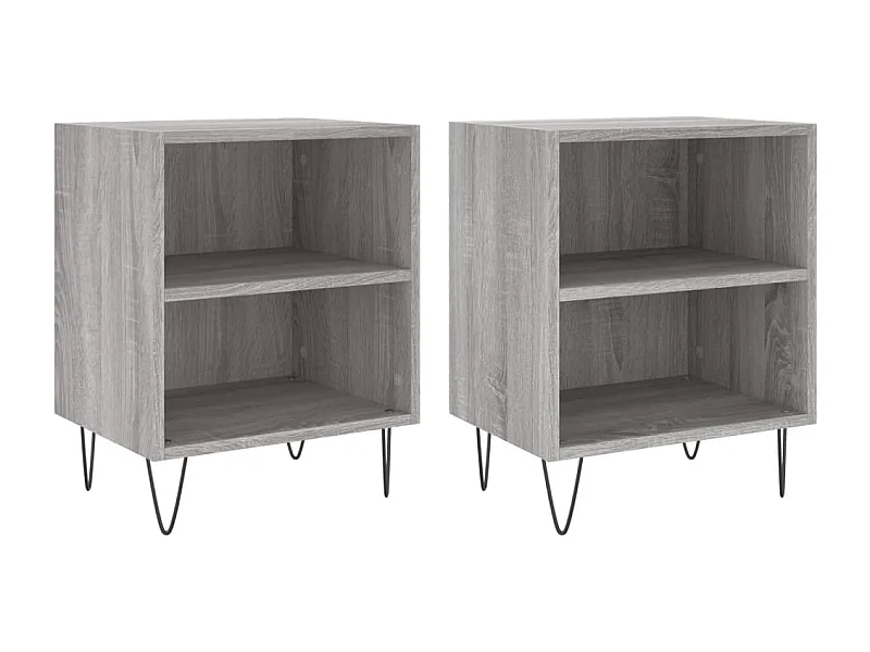 Urond  Tables de chevet 2 pcs sonoma gris 40x30x50cm bois d'ingénierie
