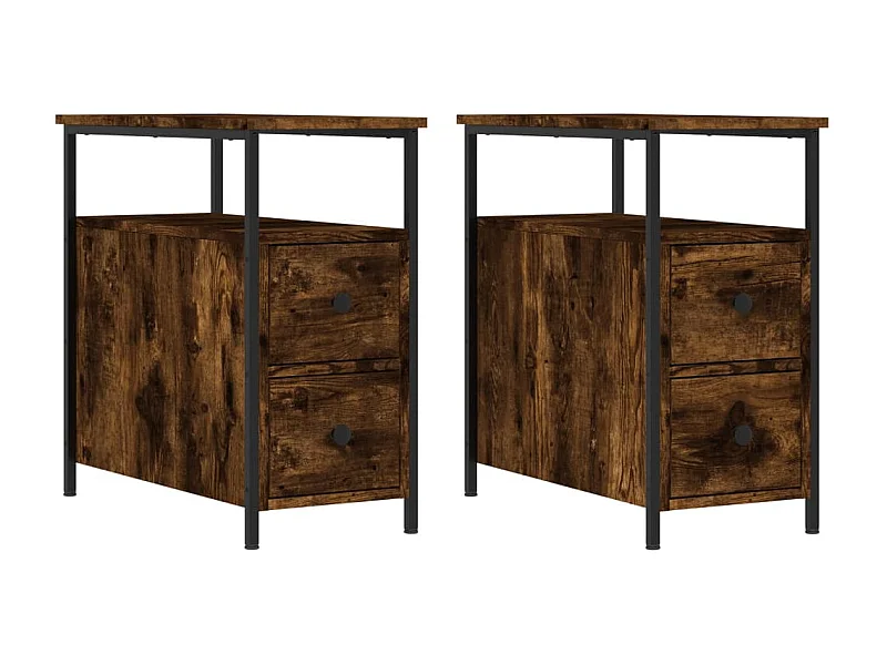 Chase City  Tables de chevet 2 pcs chêne fumé 30x60x60 cm bois d'ingénierie