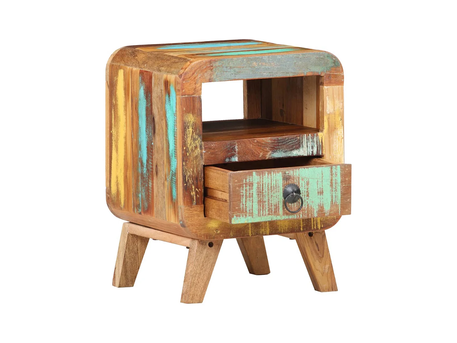 Jean-Romain  Table de chevet 30x30x41 cm Bois de récupération massif