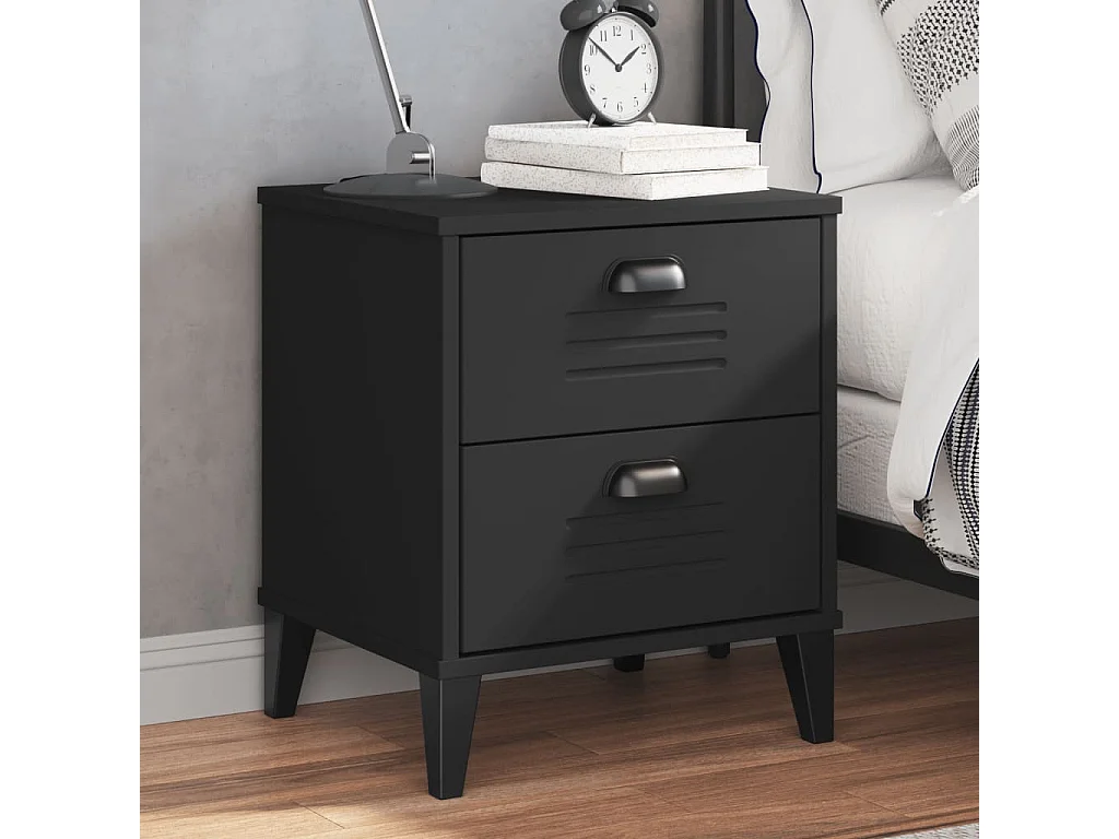 Pylor  Table de chevet VIKEN noir bois d'ingénierie