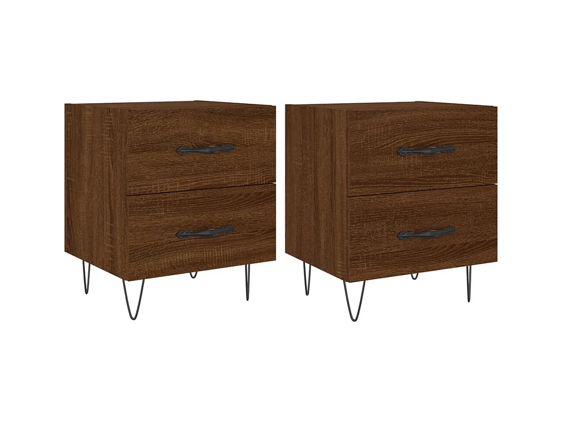 Alameda  Tables de chevet 2 pcs chêne marron 40x35x47,5 cm