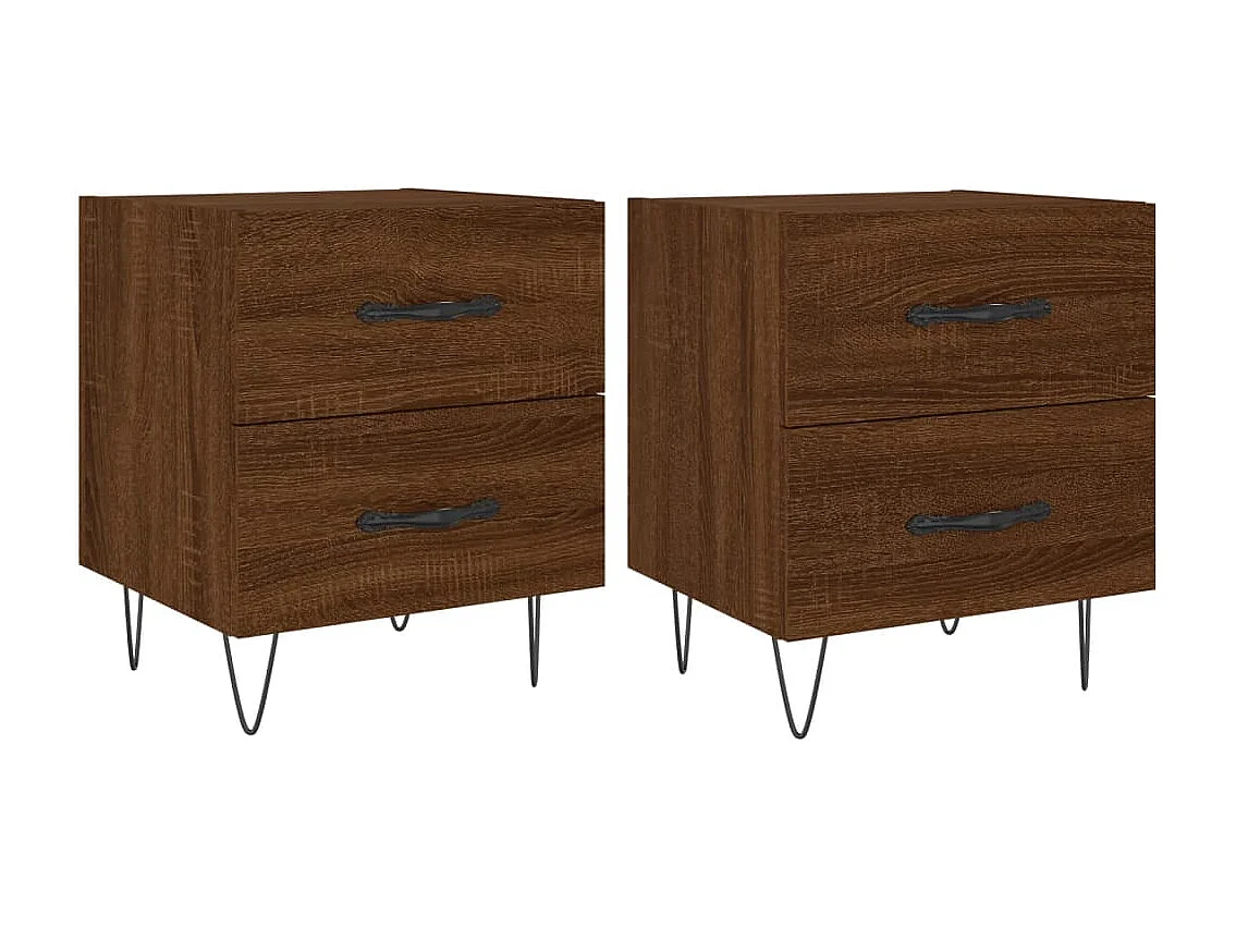 Alameda  Tables de chevet 2 pcs chêne marron 40x35x47,5 cm