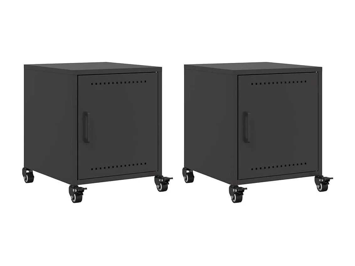 Crestline  Tables de chevet 2 pcs noir 36x39x43,5 cm acier