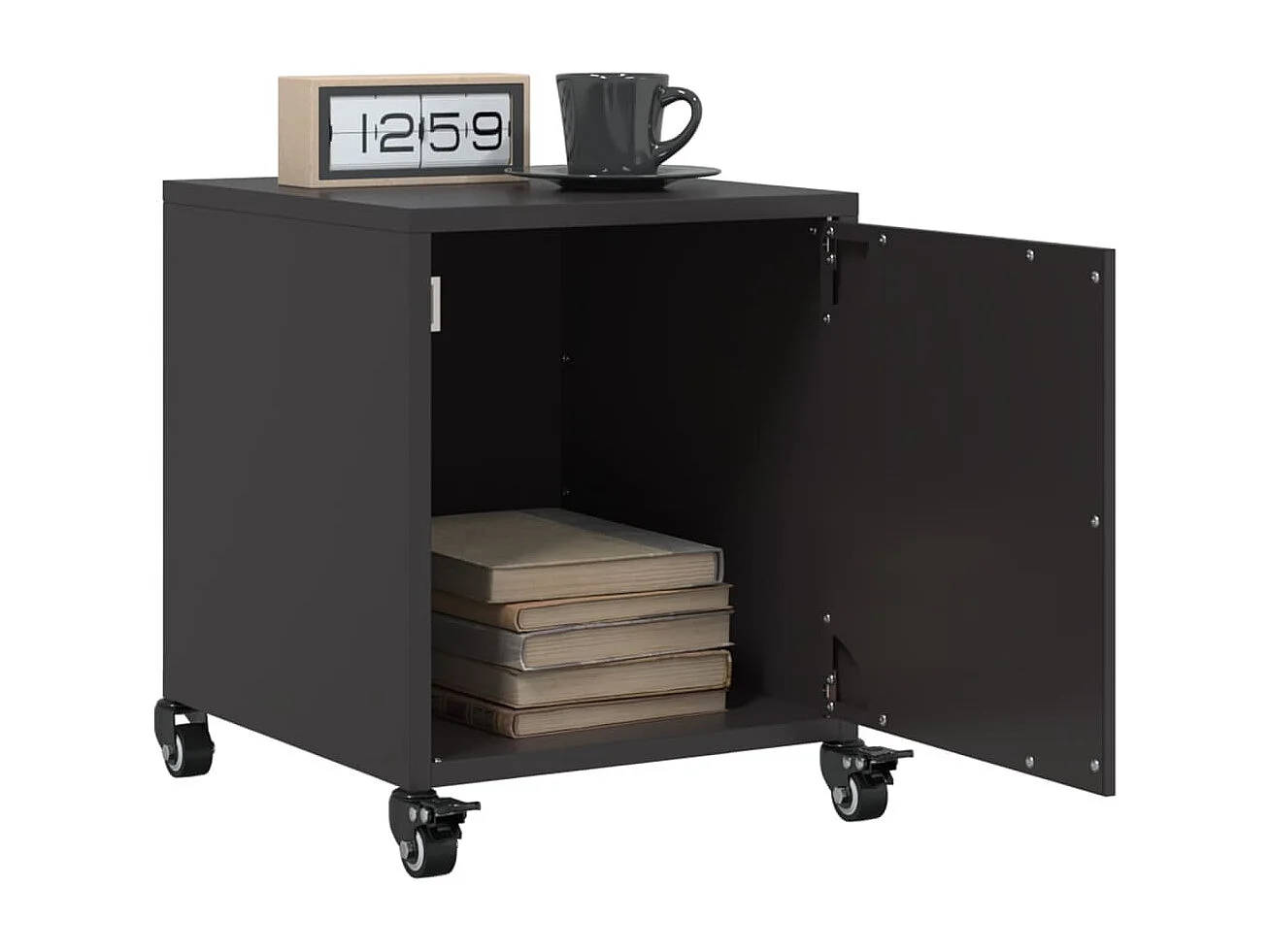 Crestline  Tables de chevet 2 pcs noir 36x39x43,5 cm acier