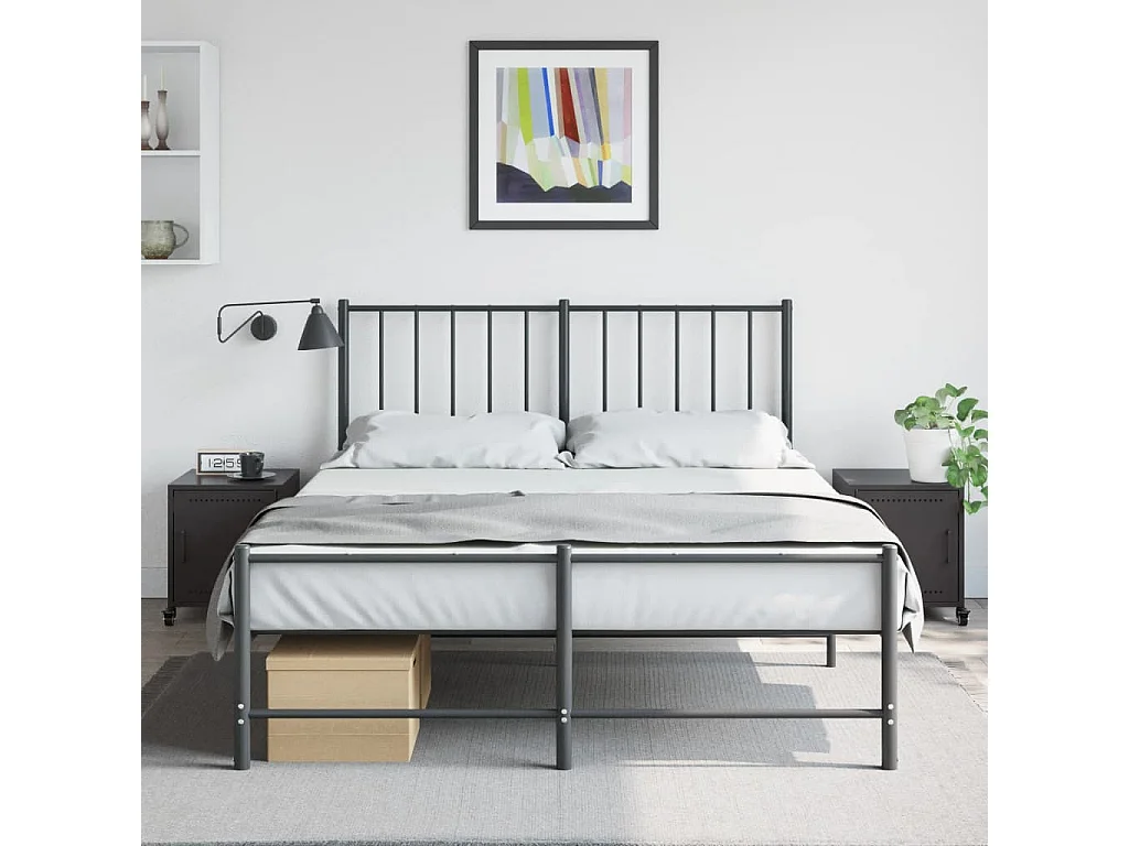 Crestline  Tables de chevet 2 pcs noir 36x39x43,5 cm acier