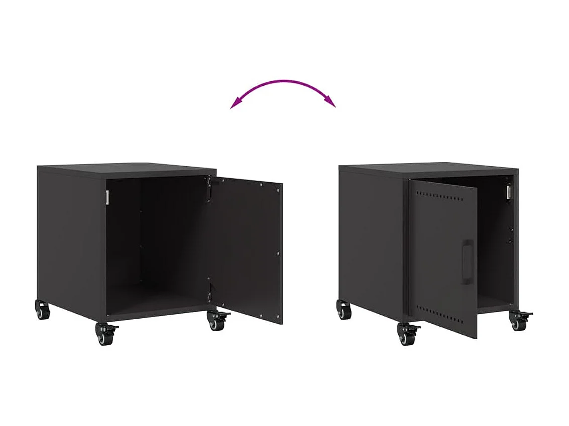 Crestline  Tables de chevet 2 pcs noir 36x39x43,5 cm acier