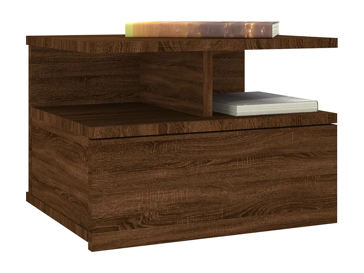 Emmanuelle  Nachttisch Hängend Braun Eichen-Optik 40x31x27 cm Holzwerkstoff