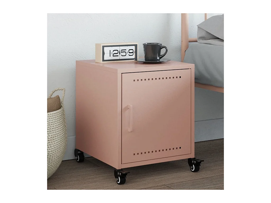 Crestline  Table de chevet rose 36x38,5x43,5 cm acier