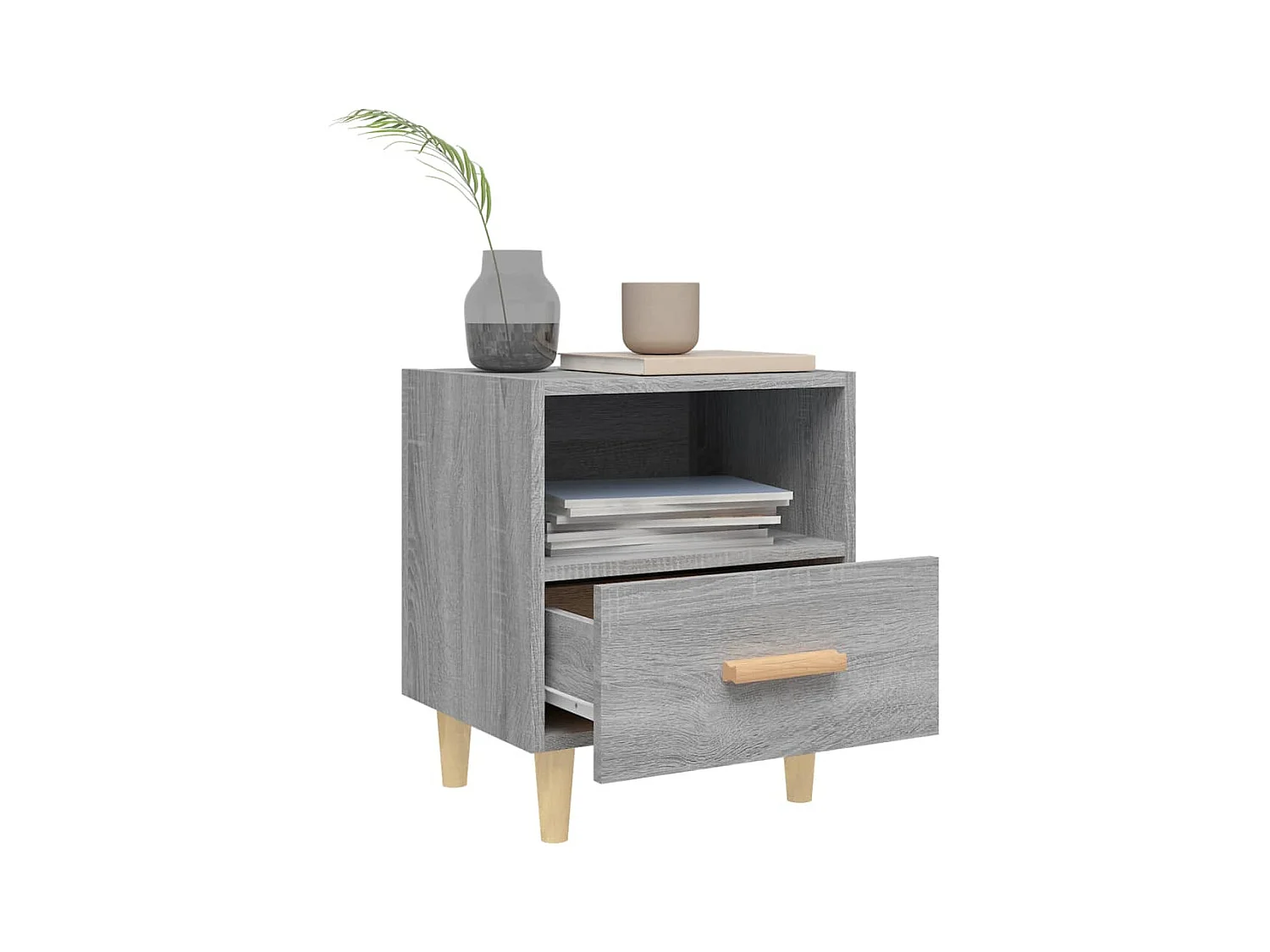 Nieuw-Beijerland  Tables de chevet 2 pcs Sonoma gris 40x35x47 cm