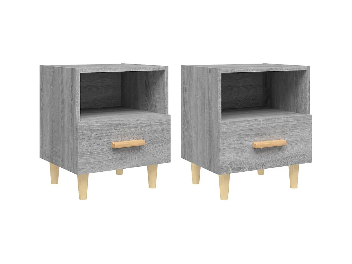 Nieuw-Beijerland  Tables de chevet 2 pcs Sonoma gris 40x35x47 cm