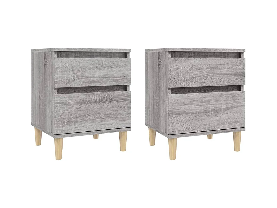 Montmorency  Tables de chevet 2 pcs Sonoma gris 40x35x50 cm