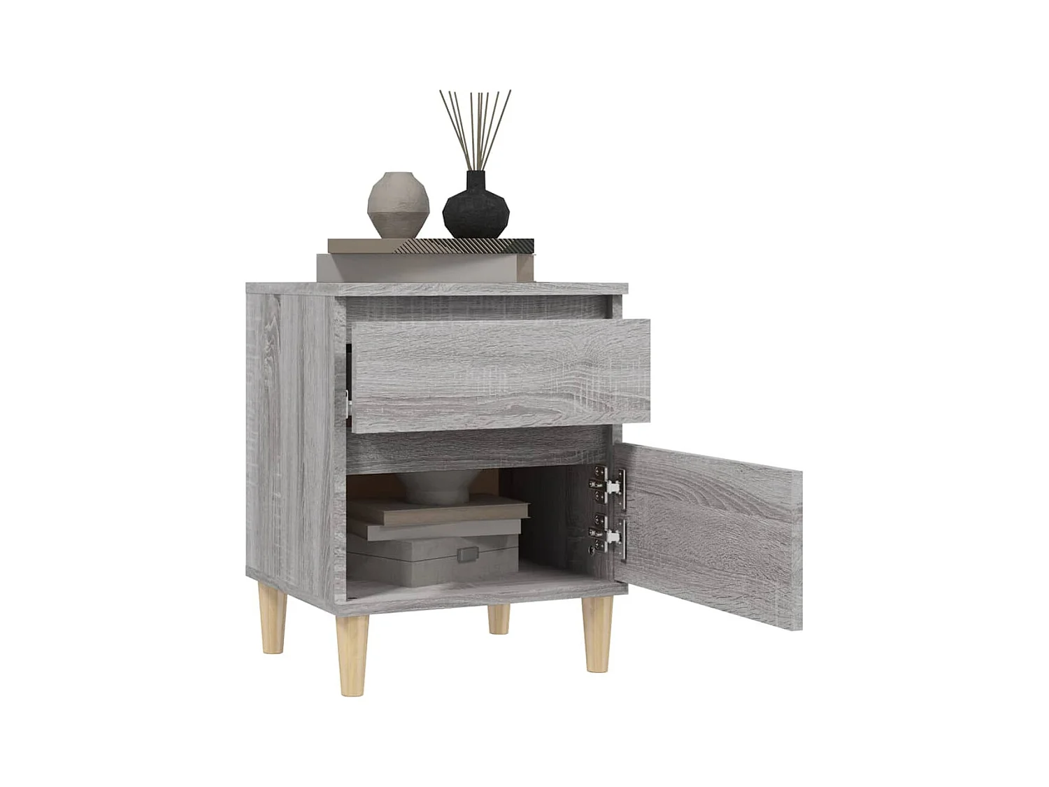 Montmorency  Tables de chevet 2 pcs Sonoma gris 40x35x50 cm