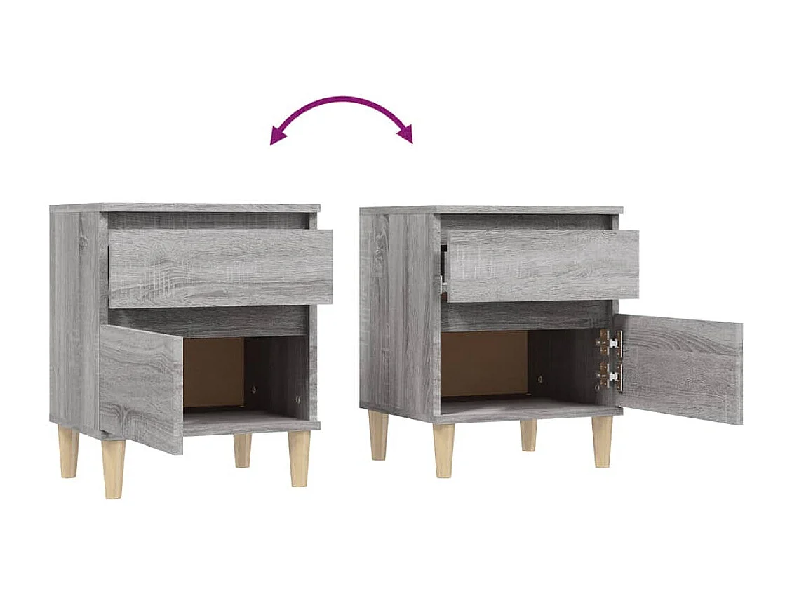 Montmorency  Tables de chevet 2 pcs Sonoma gris 40x35x50 cm