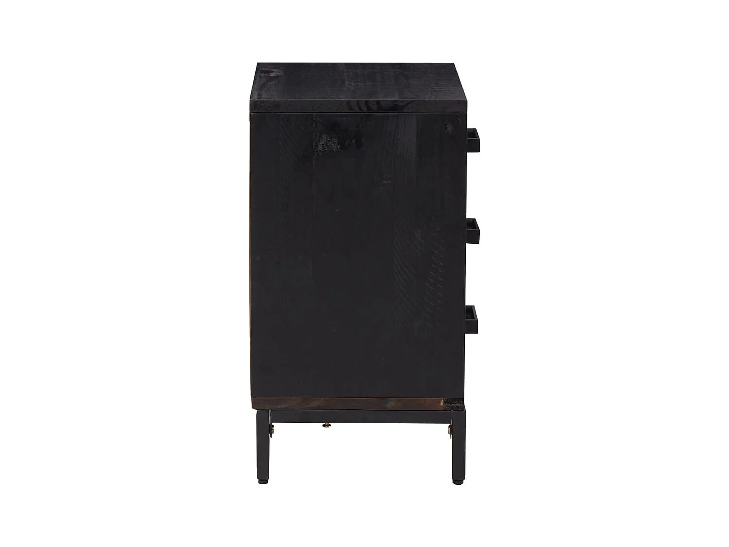 Arthir  Table de chevet Noir 40x30x55 cm Bois de pin massif