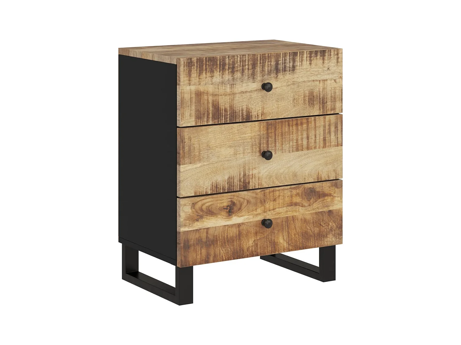 Mie  Nachtkastje 50x33x62 cm massief mangohout en bewerkt hout